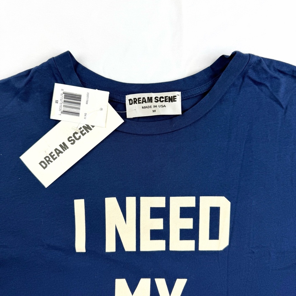 DREAM SCENE 'I Need My Space' 🪐 Graphic Tee in Navy Blue, Juniors Size M (NWT) - Picture 3 of 7
